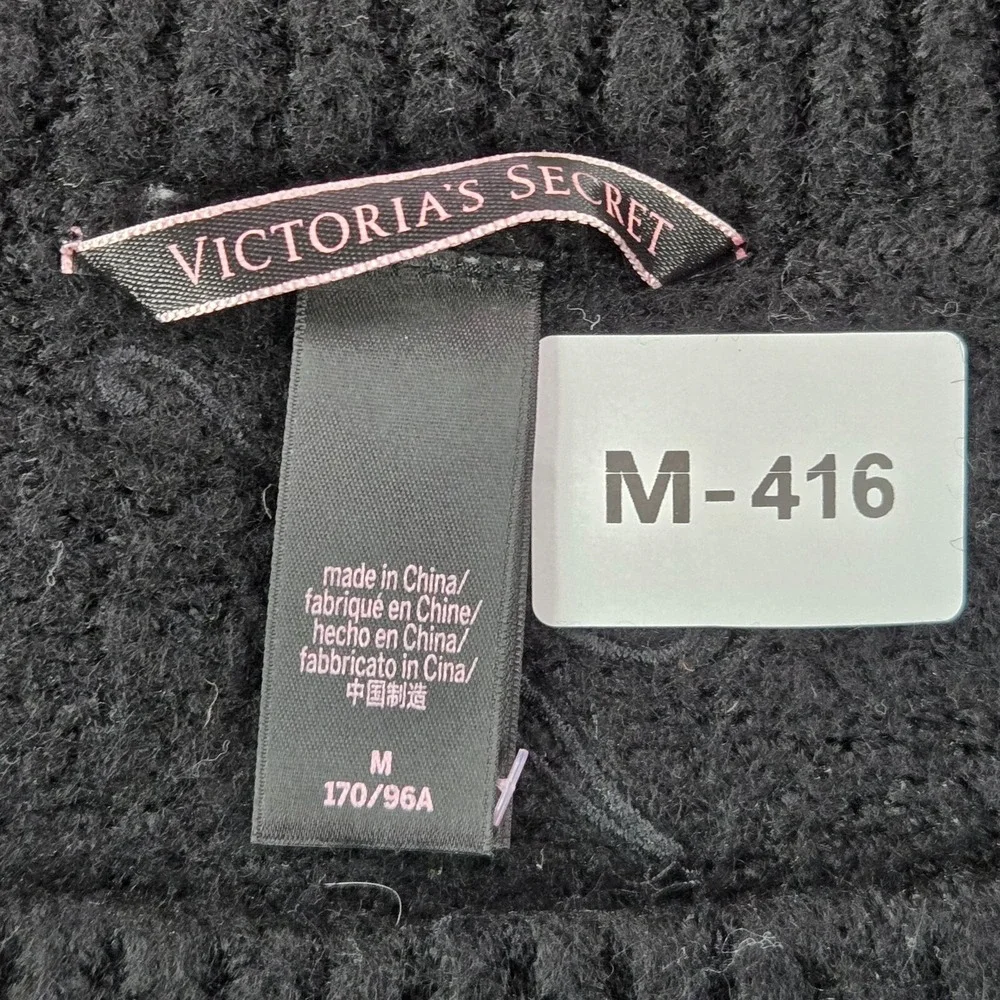 Victoria's‎ Secret Women Sweater Medium Black Cropped Long Sleeve Pullover